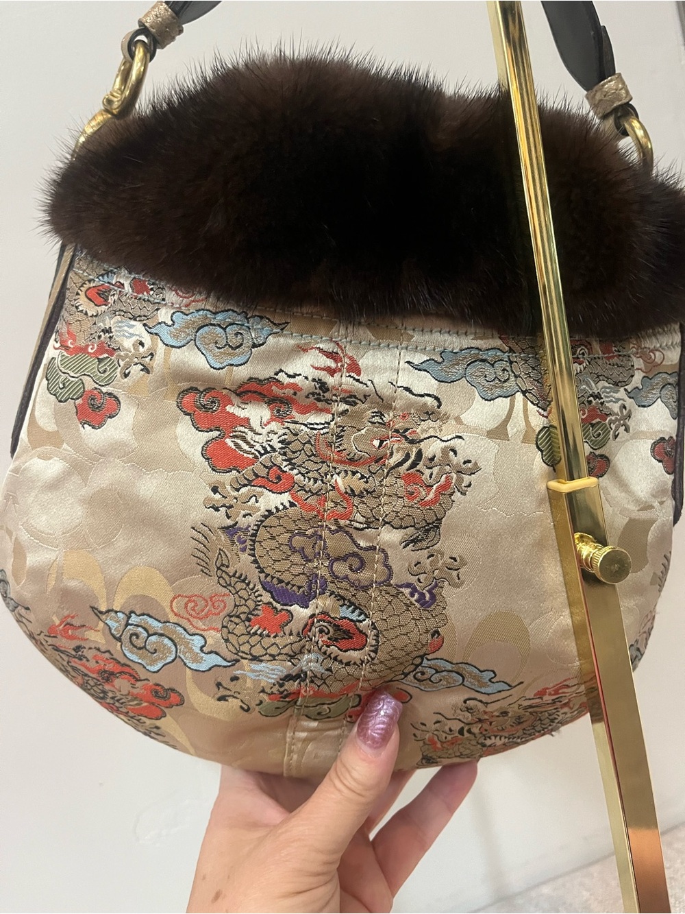 COACH Limited Edition Silk Kimono Mink Hobo bag RARE - Picture 6 of 16